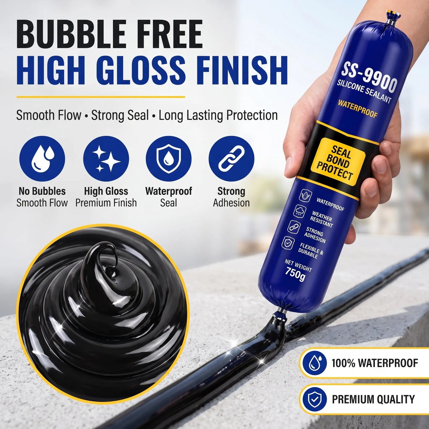 Nuora™ SS-9900 6-In-1 Silicone Sealant 750gm | BEST SELLER