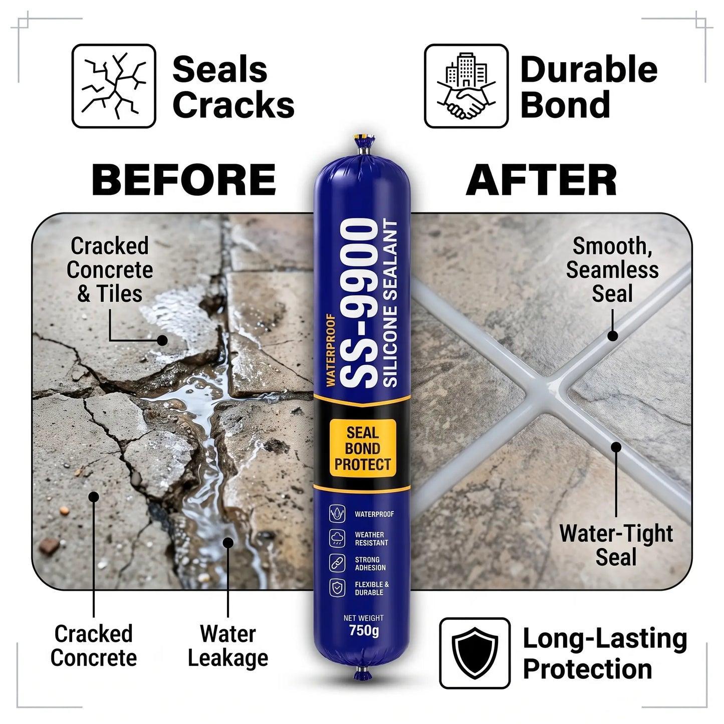 Nuora™ SS-9900 6-In-1 Silicone Sealant 750gm | BEST SELLER